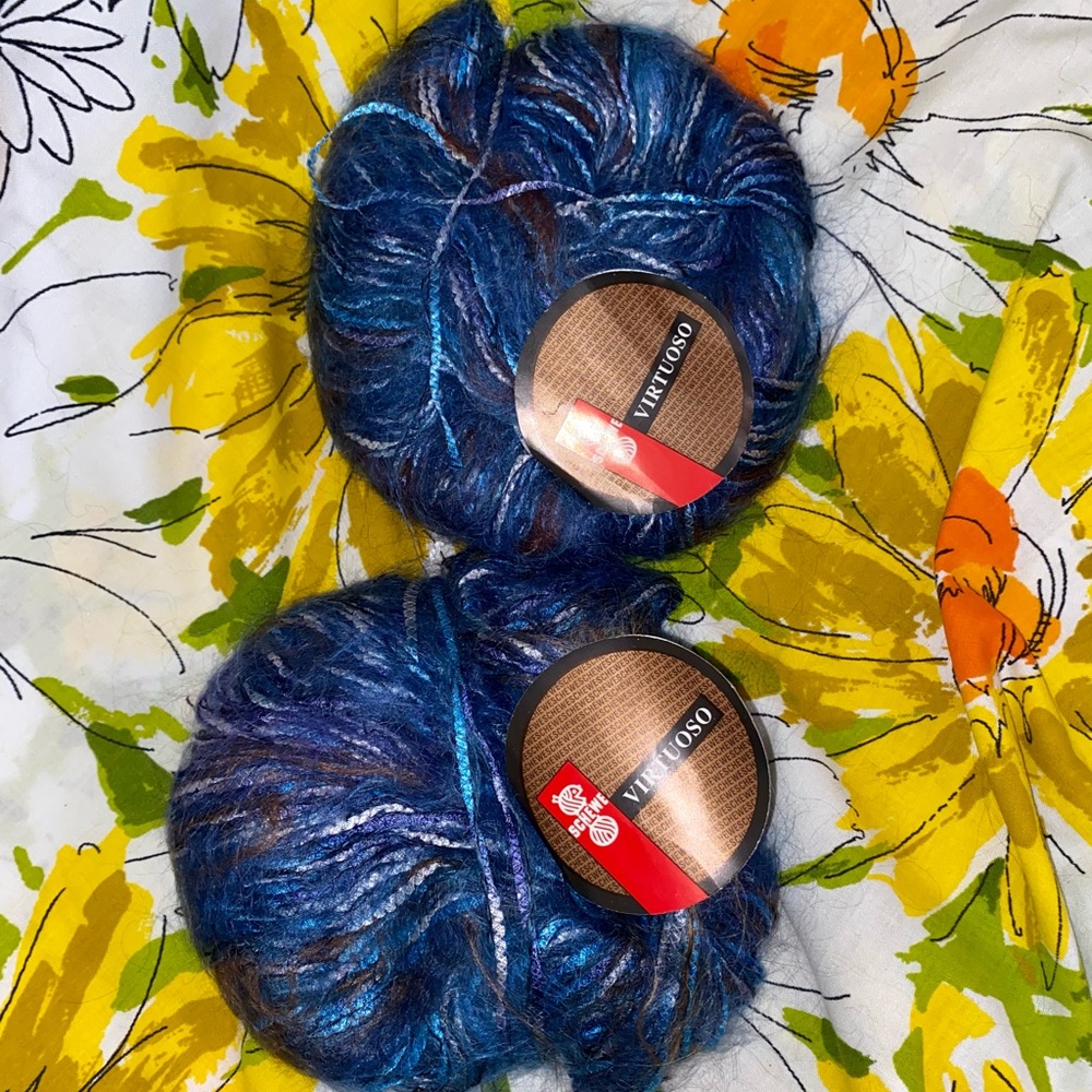 2 skeins Mohair Viscose blend Yarn